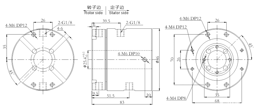 32520063252006系列纯气动旋转接头 系列滑环外形图纸