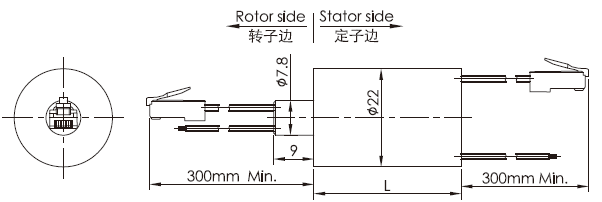 em022EM022系列微型千兆网线滑环(1~2路百兆/千兆网线) 系列滑环外形图纸