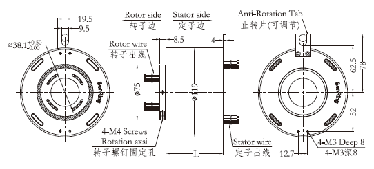 h38119H38119系列过孔米兰体育最近消息 系列滑环外形图纸