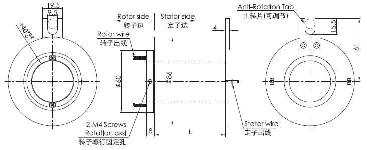 h4086H4086系列过孔米兰体育最近消息 系列滑环外形图纸