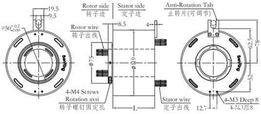 h50119H50119系列过孔米兰体育最近消息 系列滑环外形图纸