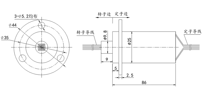 m250M250系列中型帽式滑环(外径:25mm) 系列滑环外形图纸